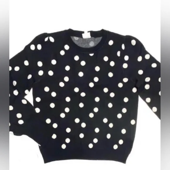 Lularoe Black & White Polka Dot Sweater - Picture 2 of 4